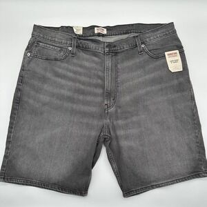 NWT Signature Levi Strauss‎ Charcoal Denim Loose Fit Jean Shorts Mens 40 Black